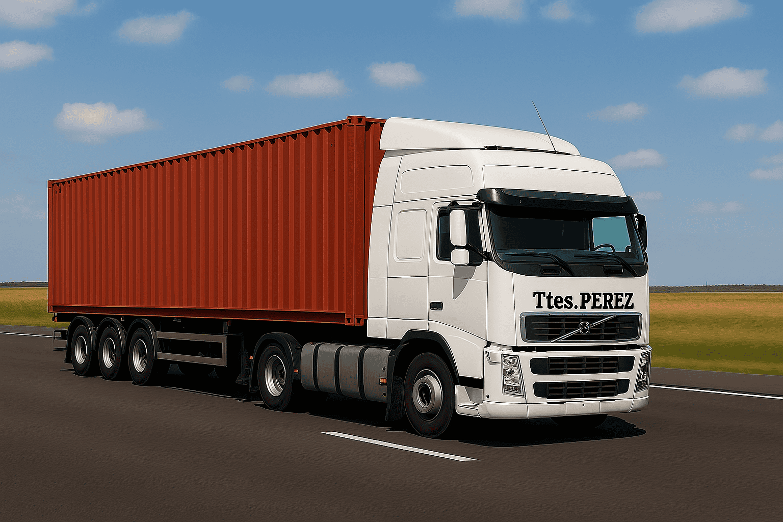 Camión de Ttes. Pérez en el Puerto de Barcelona